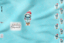 Laden Sie das Bild in den Galerie-Viewer, Blauer Weihnachtsmann French Terry Panel
