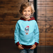 Laden Sie das Bild in den Galerie-Viewer, Blauer Weihnachtsmann French Terry Panel