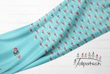 Laden Sie das Bild in den Galerie-Viewer, Blauer Weihnachtsmann French Terry Panel