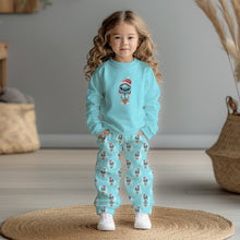 Laden Sie das Bild in den Galerie-Viewer, Blauer Weihnachtsmann French Terry Panel