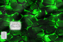 Laden Sie das Bild in den Galerie-Viewer, French Terry Neon Rift │ Neon Grün Schwarz │ Reaktivdruck │ 175 cm Überbreite