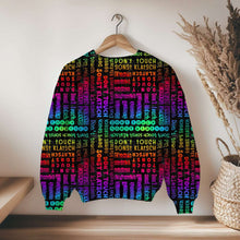 Laden Sie das Bild in den Galerie-Viewer, Baumwolljersey Don't Touch Sonst Klatsch | Bunter Statement Stoff | 220 g/m²