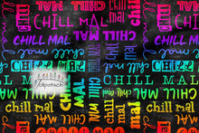 Laden Sie das Bild in den Galerie-Viewer, French Terry Chill mal │ Regenbogen Schrift │ Reaktivdruck │ 175 cm Überbreite