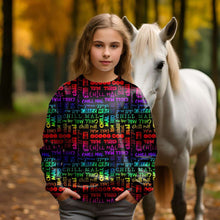 Laden Sie das Bild in den Galerie-Viewer, French Terry Chill mal │ Regenbogen Schrift │ Reaktivdruck │ 175 cm Überbreite