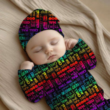 Laden Sie das Bild in den Galerie-Viewer, French Terry Chill mal │ Regenbogen Schrift │ Reaktivdruck │ 175 cm Überbreite