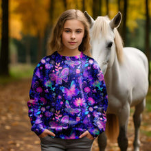 Laden Sie das Bild in den Galerie-Viewer, Summerglow Baumwolljersey Schmetterlinge & Blumen | Jersey Stoff 220 g/m² | Kinderstofftraum