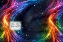 Laden Sie das Bild in den Galerie-Viewer, French Terry Rainbow Galaxy 9 | Regenbogen Galaxie Stoff | Reaktivdruck | 175 cm Überbreite