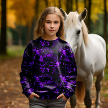 Laden Sie das Bild in den Galerie-Viewer, French Terry Purple Rift | Lila Fantasy Stoff | Reaktivdruck | 175 cm Überbreite