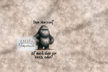 Laden Sie das Bild in den Galerie-Viewer, French Terry Panel Gorilla Frecher Spruch – Gorilla mit frechem Spruch auf Beige. Panelübersicht.