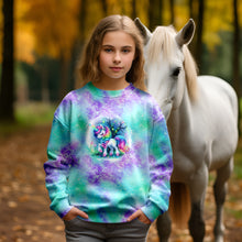 Laden Sie das Bild in den Galerie-Viewer, Nähinspiration 2: Oberteil mit dem French Terry Panel Regenbogen Einhorn
