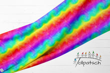 Laden Sie das Bild in den Galerie-Viewer, French Terry Rainbow Clouds (FT-48946) – Stoffbahn mit leuchtende Regenbogen-Farbverläufe mit wolkigen Strukturen.