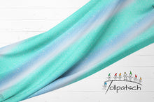 Laden Sie das Bild in den Galerie-Viewer, Fake Glitzer blau mint Verlauf Baumwolljersey