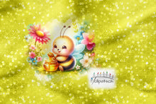 Laden Sie das Bild in den Galerie-Viewer, Happy Bee 2 - 75cm hoch - Eigendesign | Sommersweat | Jersey | Softshell
