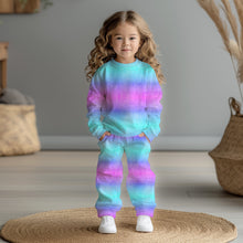 Laden Sie das Bild in den Galerie-Viewer, Denim Style Verlauf pink türkis dunkel French Terry
