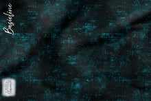 Laden Sie das Bild in den Galerie-Viewer, French Terry Midnight Splash │ Petrol Grunge │ Reaktivdruck │ 175 cm Überbreite

