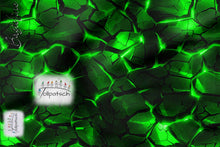 Laden Sie das Bild in den Galerie-Viewer, French Terry Neon Rift │ Neon Grün Schwarz │ Reaktivdruck │ 175 cm Überbreite
