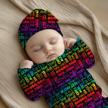Laden Sie das Bild in den Galerie-Viewer, French Terry Chill mal │ Regenbogen Schrift │ Reaktivdruck │ 175 cm Überbreite
