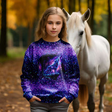 Laden Sie das Bild in den Galerie-Viewer, Galaxy Wolf Baumwolljersey Panel 75 x 175 cm | Wolf Stoff mit Galaxie Motiv
