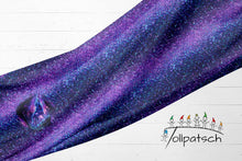 Laden Sie das Bild in den Galerie-Viewer, Galaxy Wolf Baumwolljersey Panel 75 x 175 cm | Wolf Stoff mit Galaxie Motiv
