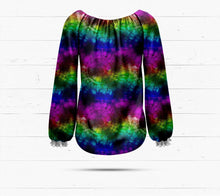 Laden Sie das Bild in den Galerie-Viewer, Regenbogen Spinnennetz Baumwolljersey | Bunter Jersey Stoff mit Neonfarben und Spinnennetz Muster
