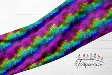 Laden Sie das Bild in den Galerie-Viewer, Regenbogen Spinnennetz Baumwolljersey | Bunter Jersey Stoff mit Neonfarben und Spinnennetz Muster
