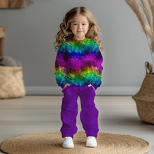 Laden Sie das Bild in den Galerie-Viewer, Regenbogen Spinnennetz Baumwolljersey | Bunter Jersey Stoff mit Neonfarben und Spinnennetz Muster
