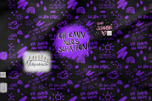 Ich kann alles schaffen lila French Terry Panel