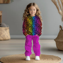 Laden Sie das Bild in den Galerie-Viewer, Rainbow Zebra Baumwolljersey
