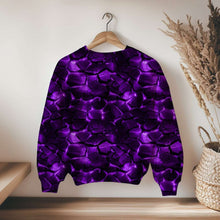 Laden Sie das Bild in den Galerie-Viewer, French Terry Purple Rift | Lila Fantasy Stoff | Reaktivdruck | 175 cm Überbreite
