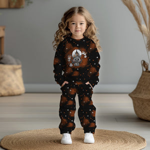Booh orange French Terry Panel