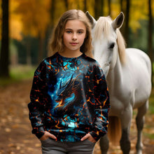 Laden Sie das Bild in den Galerie-Viewer, Exklusives Drachen Panel auf hochwertigem French Terry mit detailreichem Fantasy Motiv und brillanten Farben im Reaktivdruck.
