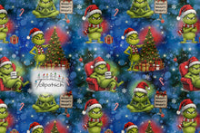 Laden Sie das Bild in den Galerie-Viewer, French Terry Weihnachtsmuffel 54448: Grüner Weihnachtsmuffel
