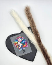 Laden Sie das Bild in den Galerie-Viewer, Größenlabel Bügelbild Einhorn Crazy Größe 116 zum Aufbügeln für Baby und Kinderkleidung
