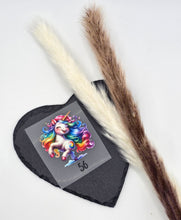Laden Sie das Bild in den Galerie-Viewer, Größenlabel Bügelbild Einhorn Crazy Größe 56 zum Aufbügeln für Baby und Kinderkleidung
